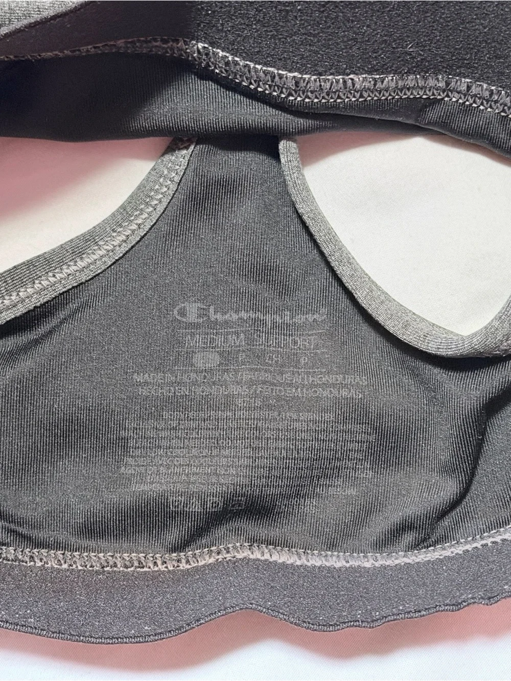 Bundle of 2 Champion Racerback Sports Bras Grey Black Size Small